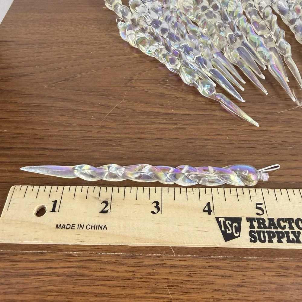 Lot of 23 Vintage Aurora Borealis Twisted Icicle Christmas Ornaments